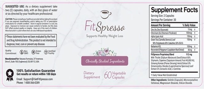 How to Read the FitSpresso Supplement Facts Label